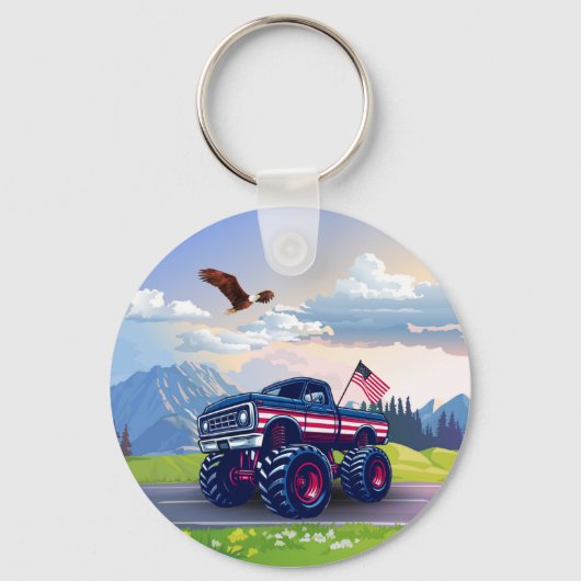 , Verenigde Staten monstertruck Sleutelhanger (Voorkant)