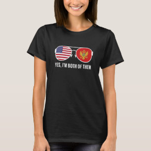 Verenigde Staten Montenegro Vlag Zonnebril Montene T-shirt