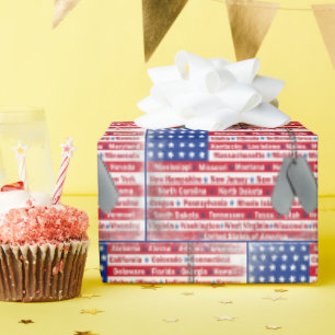 Verenigde Staten Namen Met Hond Tags Cadeaupapier