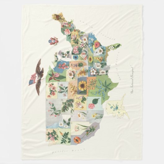 Verenigde Staten - Nationale Bouquet Fleece Deken (Voorkant)