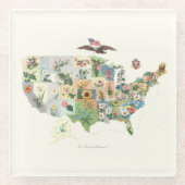 Verenigde Staten - Nationale Bouquet Glazen Onderzetter (Voorkant)