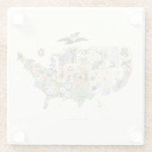 Verenigde Staten - Nationale Bouquet Glazen Onderzetter (Achterkant)