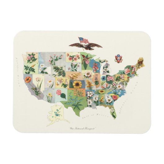 Verenigde Staten - Nationale Bouquet Magneet (Horizontaal)