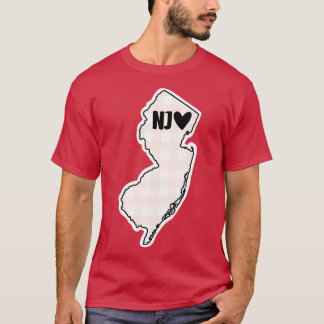 Verenigde Staten New Jersey roze plaid T-shirt