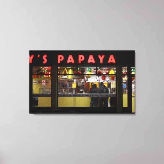 Verenigde Staten, New York. Gray's Papaya: raam Canvas Afdruk (Voorkant)