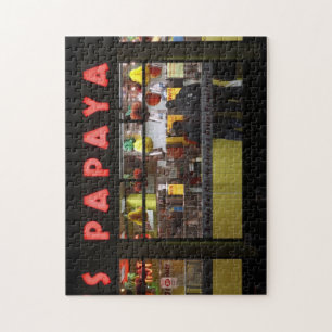 Verenigde Staten, New York. Gray's Papaya: raam Legpuzzel