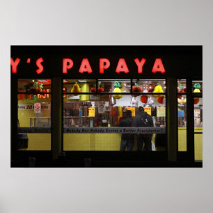 Verenigde Staten, New York. Gray's Papaya: raam Poster