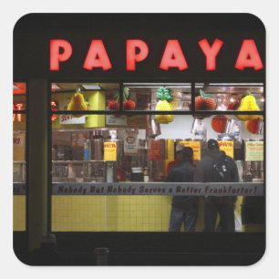 Verenigde Staten, New York. Gray's Papaya: raam Vierkante Sticker