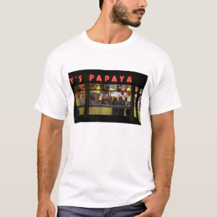 Verenigde Staten, New York. Gray's Papaya: venster T-shirt