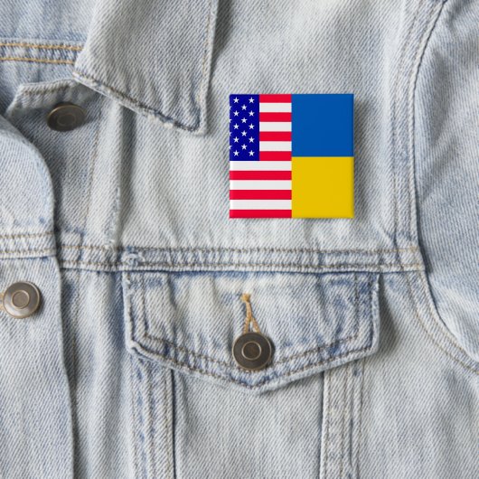 Verenigde Staten Oekraïne Vierkante Button 5,1 Cm (In situ)