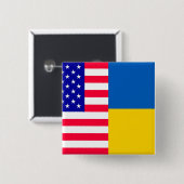 Verenigde Staten Oekraïne Vierkante Button 5,1 Cm (Voorkant /achterkant)
