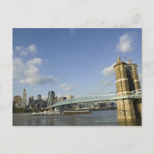 Verenigde Staten, Ohio, Cincinnati: Roebling Suspe Briefkaart (Voorkant)
