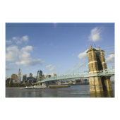 Verenigde Staten, Ohio, Cincinnati: Roebling Suspe Foto Afdruk (Voorkant)