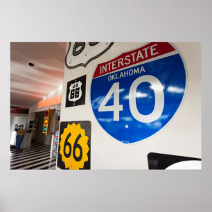 Verenigde Staten, Oklahoma, Clinton, Route 66 Muse Poster