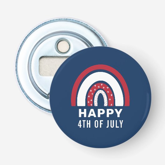 Verenigde Staten Onafhankelijkheidsdag 4 juli Amer Button Flesopener (Voorkant)