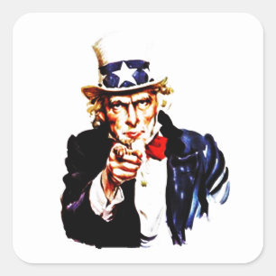 Verenigde Staten Oom Sam wil je Patriottische Duty Vierkante Sticker