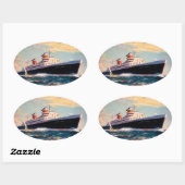 Verenigde Staten op Zee Ovale Sticker (Vel)