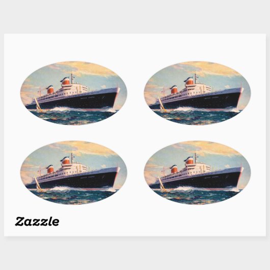 Verenigde Staten op Zee Ovale Sticker (Vel)