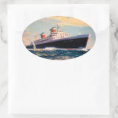 Verenigde Staten op Zee Ovale Sticker (Tas)