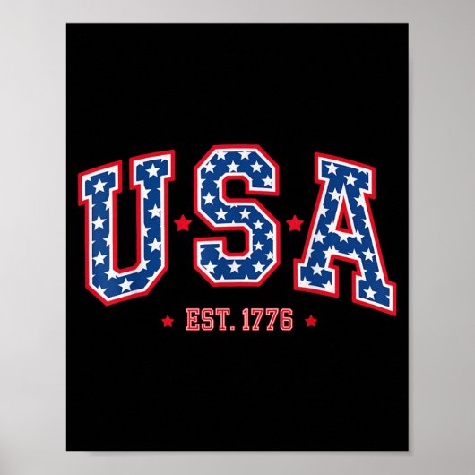 Verenigde Staten Opgericht 1776 4 juli Patriottisc Poster (Voorkant)