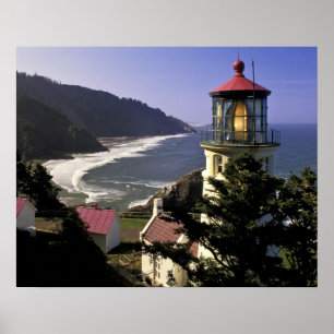 Verenigde Staten, Oregon, Florence. Heceta Head Li Poster