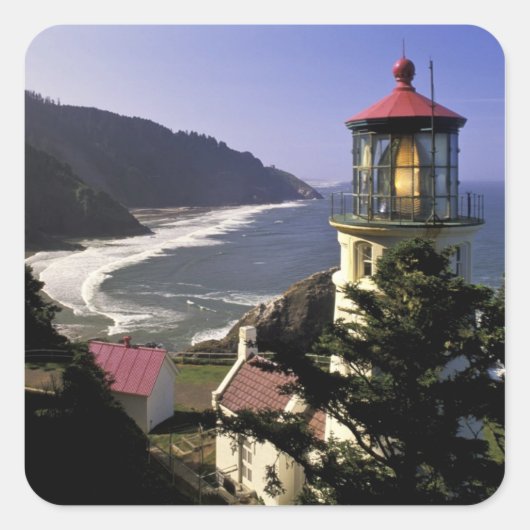 Verenigde Staten, Oregon, Florence. Heceta Head Li Vierkante Sticker (Voorkant)