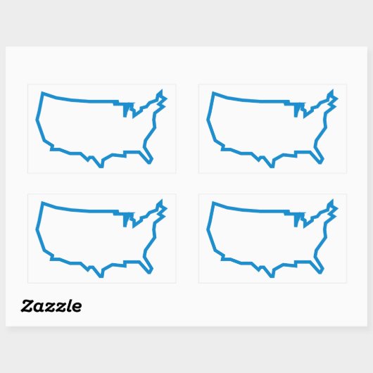 Verenigde Staten Outline Map Rechthoekige Sticker (Vel)