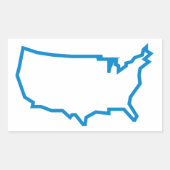 Verenigde Staten Outline Map Rechthoekige Sticker (Voorkant)