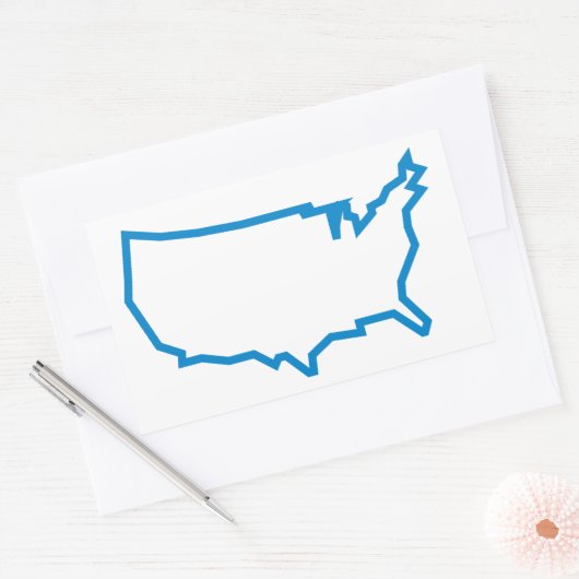 Verenigde Staten Outline Map Rechthoekige Sticker (Envelop)