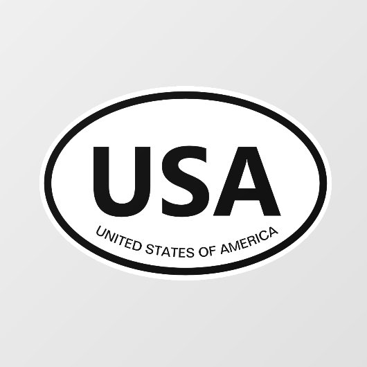 Verenigde Staten ovale landcode of staat afkorting Raamsticker (Vel)