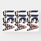 Verenigde Staten overlay op Amerikaanse vlag (v) b Spandoek (Horizontaal)