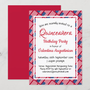 Verenigde Staten Patriotic Quinceañera Birthday -  Kaart