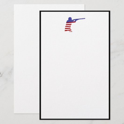 Verenigde Staten Patriottisch Geweer Schieten Briefpapier (Voorkant / Achterkant)