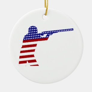 Verenigde Staten Patriottisch Geweer Schieten Keramisch Ornament