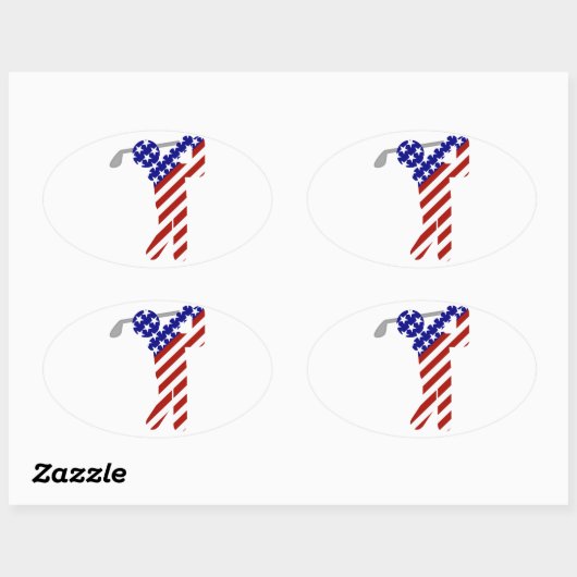 Verenigde Staten Patriottisch MANNEN Ovale Sticker (Vel)