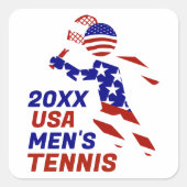 Verenigde Staten Patriottisch MANNEN Vierkante Sticker (Voorkant)