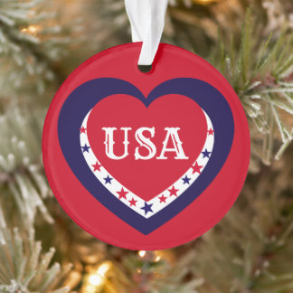 Verenigde Staten Patriottisch Rood Wit Blauw Hart Ornament
