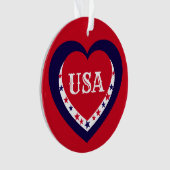 Verenigde Staten Patriottisch Rood Wit Blauw Hart Ornament (voorkant)