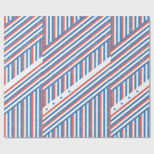 Verenigde Staten Patriottisch Rood Wit & Blauw Ste Cadeaupapier