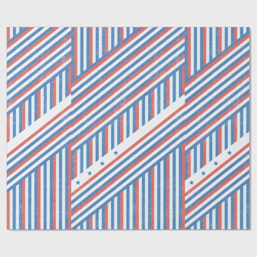Verenigde Staten Patriottisch Rood Wit & Blauw Ste Cadeaupapier (Vlak)