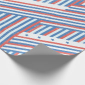Verenigde Staten Patriottisch Rood Wit & Blauw Ste Cadeaupapier (Hoek)