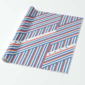 Verenigde Staten Patriottisch Rood Wit & Blauw Ste Cadeaupapier (Uitgerold)