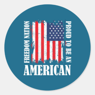 Verenigde Staten Patriottische Amerikaanse Vlag Vr Ronde Sticker