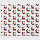 Verenigde Staten Patriottische Vlag Eagle Stars Cadeaupapier (Vlak)
