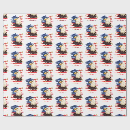 Verenigde Staten Patriottische Vlag Eagle Stars Cadeaupapier (Vlak)