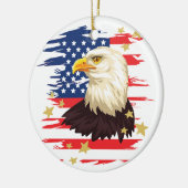 Verenigde Staten Patriottische Vlag Eagle Stars Keramisch Ornament (Links)