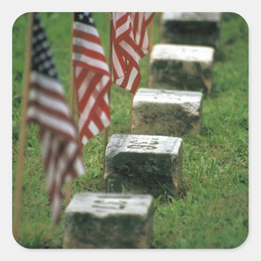 Verenigde Staten, Pennsylvania, Gettysburg. Burger Vierkante Sticker (Voorkant)