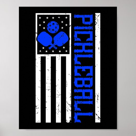 Verenigde Staten Pickleball Amerikaanse vlag Poster (Voorkant)