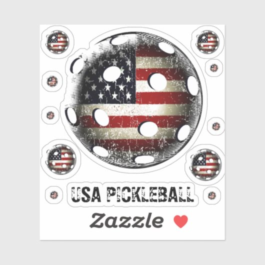 Verenigde Staten Pickleball verontruste Amerikaans Sticker (Vel)