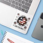 Verenigde Staten Pickleball verontruste Amerikaans Sticker (Laptop met iPhone)